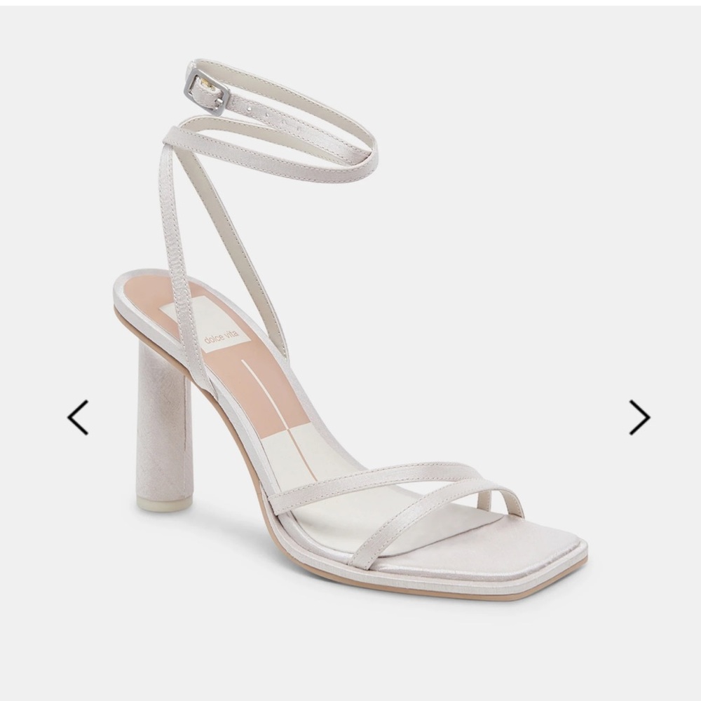 Dolce Vita strappy heel size 8.5. Off white satin.